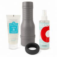 Hauptbild von Masturbator-Set «The V-Stroker Lucia» mit Penisring, Gleitgel & Toycleaner, 4-teilig