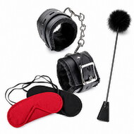 Hauptbild von Soft Bondage Starter Set mit Handfesseln, Augenmasken & Feder-Peitsche