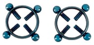 Nippelklemmen „Nipple Jewellery Blue Moon“, 6 g pro Stück, jeweils 4 Justierschrauben