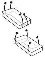 Bettfessel-Set „Wraparound Mattress Restraints“ aus Samt