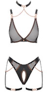 Dessous-Set im Mix aus Netz und Mattlook