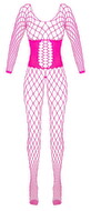 Ouvert-Catsuit aus pinkfarbenem Netz