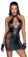 Minikleid „Fucking Fabulous“ im Mattlook mit Samtflockprint-Transparenzen