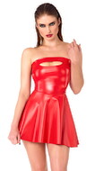 Minikleid im roten Powerwetlook