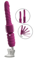 Stoßvibrator „Thrusting & Rotating Fucking Machine“ mit abnehmbarem Saugfuß