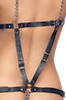 Harness aus Leder mit Metallketten im Schritt