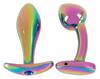 „Metal Butt Plug Set in Rainbow Colours“ mit 2 verschiedenen Analplugs