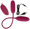 Doppel-Vibrobullet „RC Shaking & Vibrating Love Egg Duo“ verbunden mit 31-cm-Silikonband