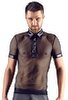 Hemd aus Netz und Wetlook, mit Polokragen