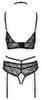 Bralette plus Straps-Slip aus Spitze mit Samtdetails, Strapse abnehmbar