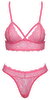 Dessous-Set aus pinkfarbener Spitze