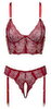 Dessous-Set aus dunkelroter Spitze