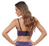 Hebe plus Straps-Slip ouvert aus Stretch-Satin in edlem Lila mit schwarzen Details