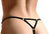 String mit Glitzer-Front aus Strass und Perlen