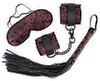 3-teiliges Bondage-Set aus Satin mit Muster