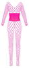Ouvert-Catsuit aus pinkfarbenem Netz