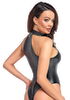 Body „Libido Exclusive“ im Powerwetlook mit Strass