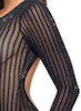 Body im schillernden Silver-Lurex-Streifenlook