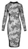 Kleid „Fucking Fabulous Exclusive“ aus Powernet mit Blüten-Samtflockprint