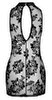 Kleid aus Stretchtüll mit Floral-Samtflockprint