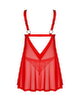 Babydoll plus String „Elianes“ in roter Transparenz mit Spitze