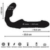 Strapless Strap-on „Thrusting Double Teaser RC“ mit Stoßfunktion