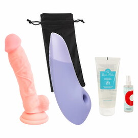 Hauptbild von Officially Free – Premium Solo Set mit Womanizer, Silikondildo, Gleitgel, Cleaner & Toybag