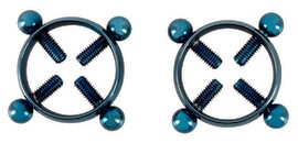 Nippelklemmen „Nipple Jewellery Blue Moon“, 6 g pro Stück, jeweils 4 Justierschrauben