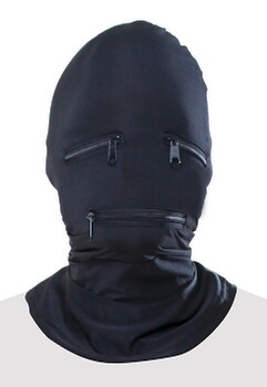 Kopfmaske „Zipper Face Hood“, aus elastischem Stoff