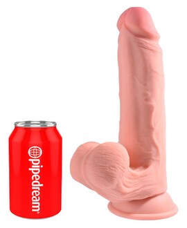 Dildo „Triple Density Cock with Swinging Balls“, hyperrealistisch mit schwingenden Hoden