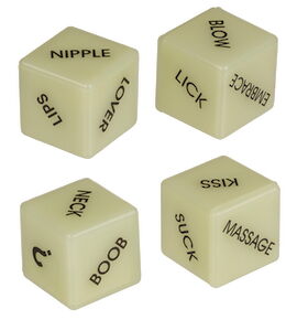 Liebeswürfel-Set „Glow in the Dark Love Dice“, englisch, 2 Stück