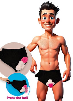 Hauptbild von Gag-Slip mit beweglichem Plüsch-Penis