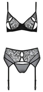 3-teiliges Straps-Set „Primula“ aus Powernet mit Ausbrenner-Spitze