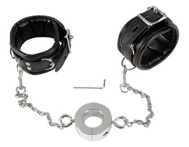 Handfesseln „Hand Cuffs & Cock Ring" plus Penisring an Karabinerketten