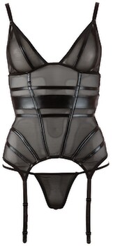 Hauptbild von Strapshemd aus transparentem Stoff mit Riemen im Wetlook plus String