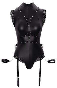 Body mit Strapsen, Harness und Handfesseln, alles abnehmbar