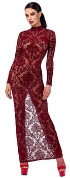 Hauptbild von Kleid „Kink Royal“ mit Samtflockprint-Ornamenten