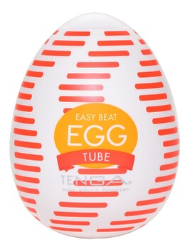 Hauptbild von Masturbator „Egg Tube“ mit gerippter Wellen-Stimulationsstruktur