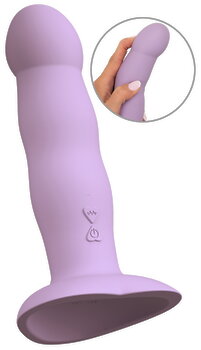 Hauptbild von Vibrator „Heart Guy Purple“ mit herzförmigem Saugfuß
