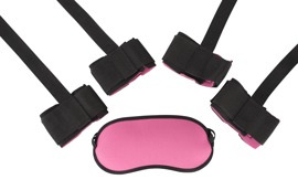 Fessel-Set, 5-teilig, Hand- und Fußfesseln plus Augenmaske