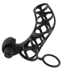 Hauptbild von Penismanschette „Extreme Silicone Power Cage“, mit Vibration, 12 cm