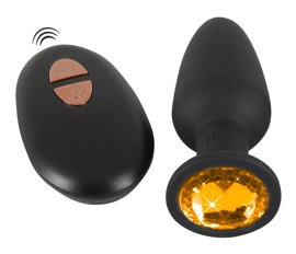 Hauptbild von Vibroplug „Butt Plug mit Stein“ mit Fernbedienung, 7,5 cm