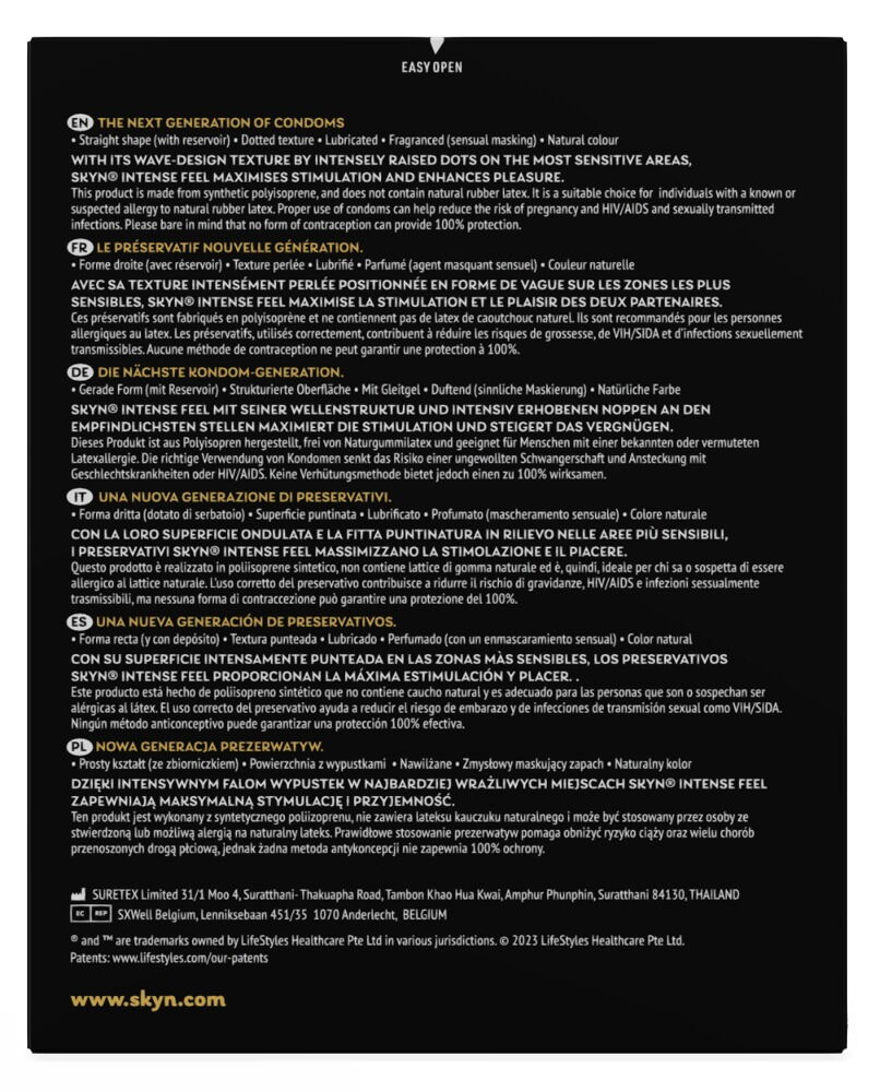 Latexfreie Kondome „Intense Feel“, genoppt