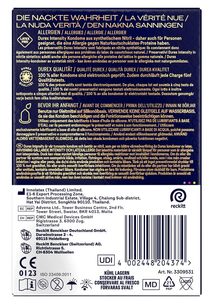 Kondome „Intensity“, latexfrei