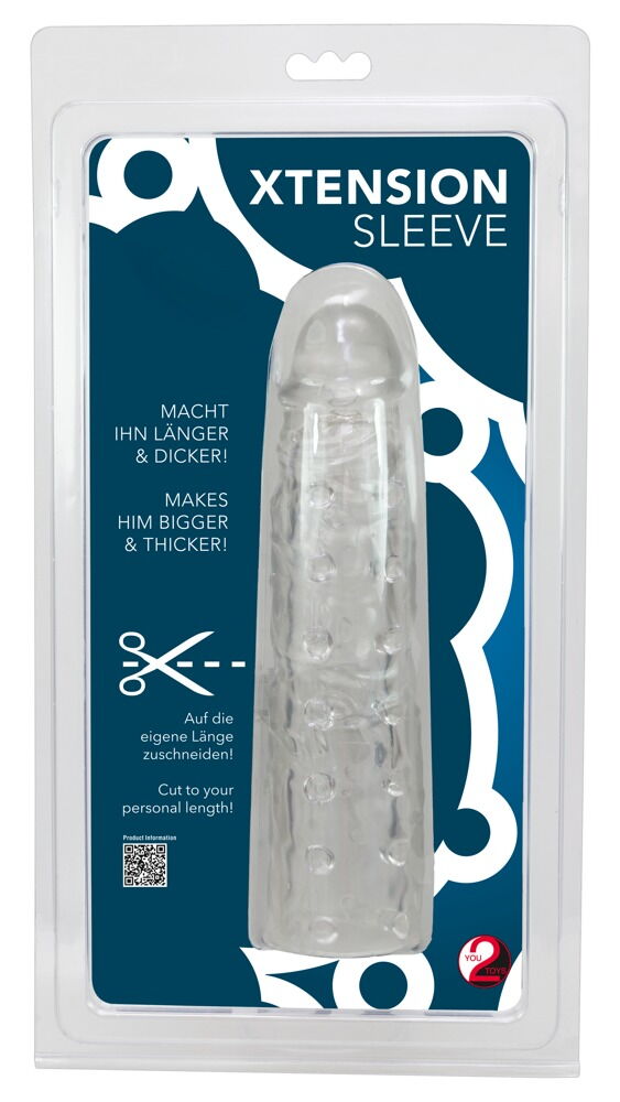 Penishülle mit Noppen und Adern, transparent