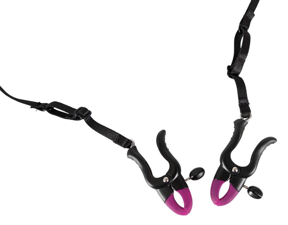 Perlen-String „Pearl String with Silicone Clamps“ mit Vulvalippenklammern