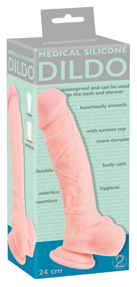 Naturdildo „Medical Silicone Dildo“, 24 cm, mit Saugfuß