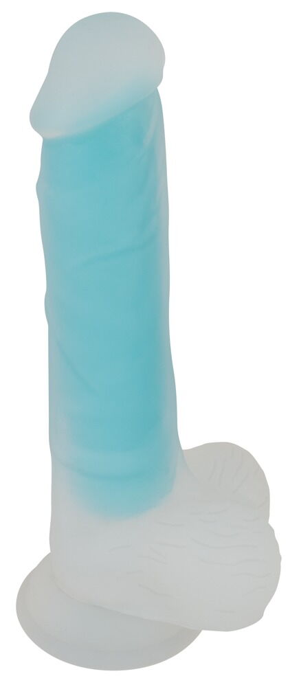 Naturdildo „Glow in the Dark” mit Saugfuß