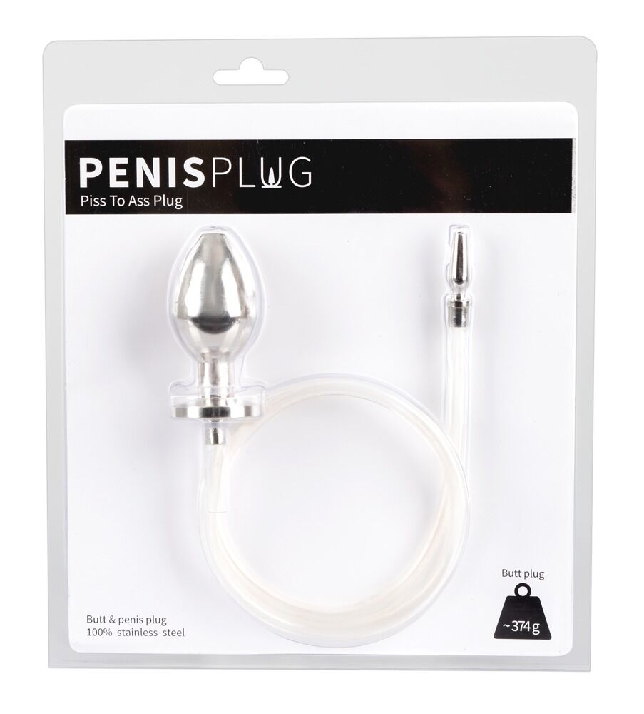 Penis- und Analplug mit Verbindungsschlauch „P*** to A**”