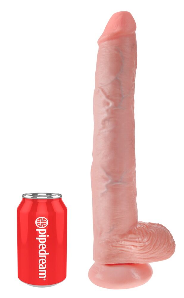 Naturdildo  „14" Cock with Balls" mit Saugfuß